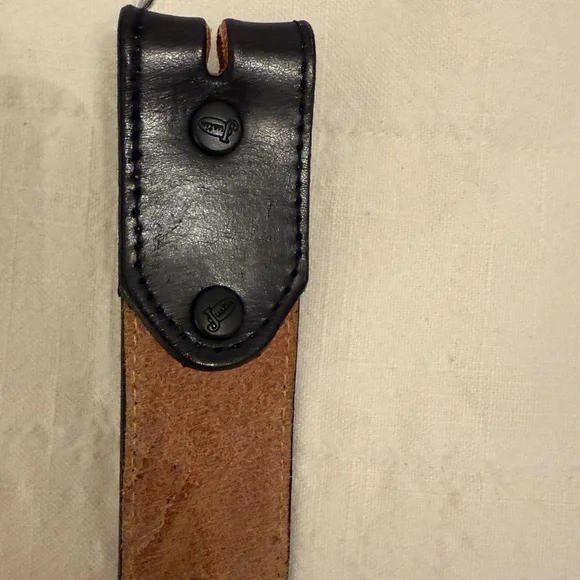 Justin Black Leather Embossed Leather Belt - Picture 4 of 5